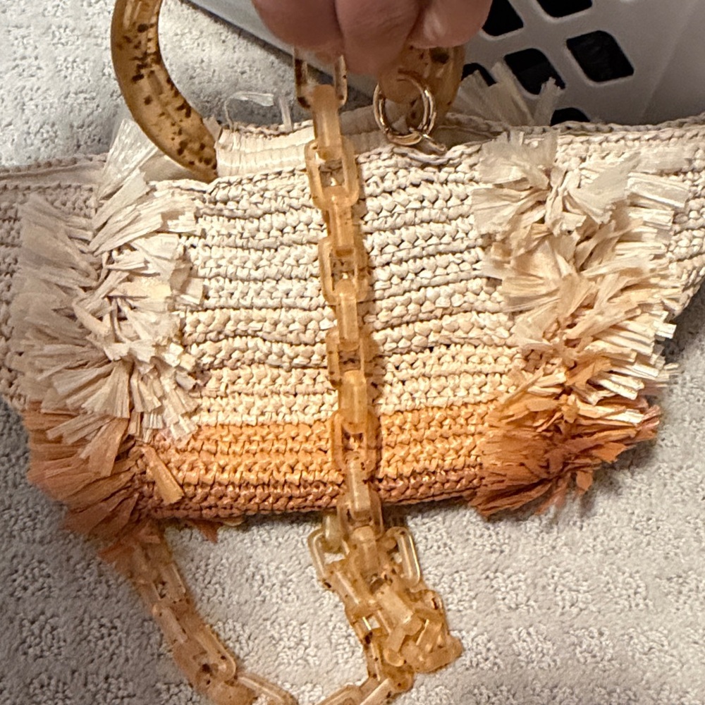 Carolina Santo Domingo Corallina Ombré Raffia Woven Bag - Picture 2 of 4